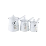 Momaz 3pcs Marbled White Coffee Pots Set