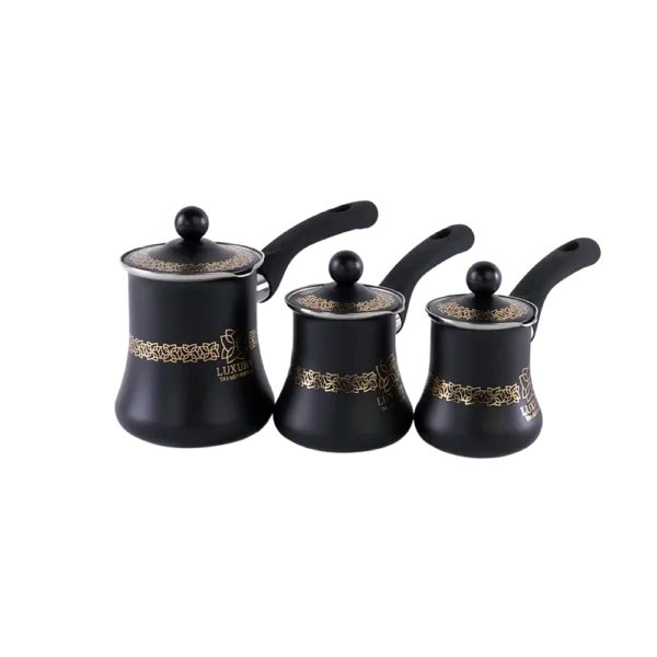 Momaz 3pcs Stainless Luxury Black Coffee Pots Set