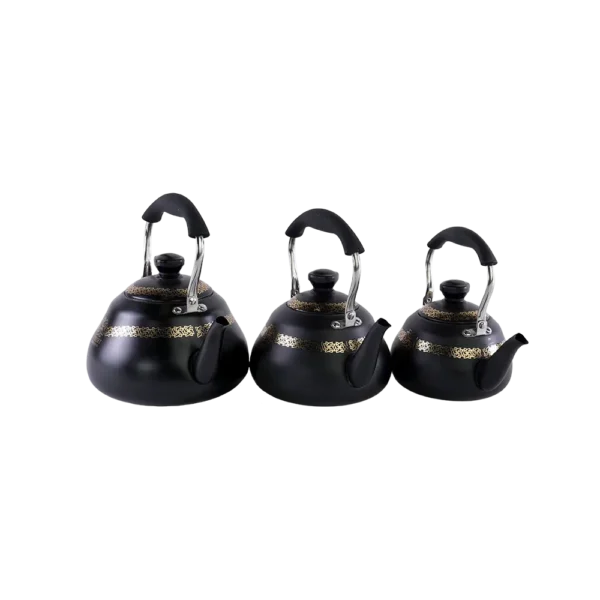 Momaz 3pcs Stainless Luxury Black Tea Pots Set