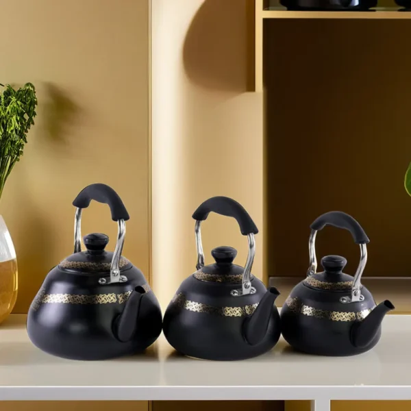 Momaz 3pcs Stainless Luxury Black Tea Pots Set1