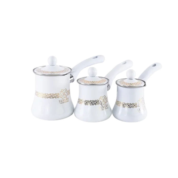 Momaz 3pcs Stainless Luxury White Coffee Pots Set