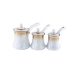 Momaz 3pcs Stainless White & Gold Coffee Pots Set