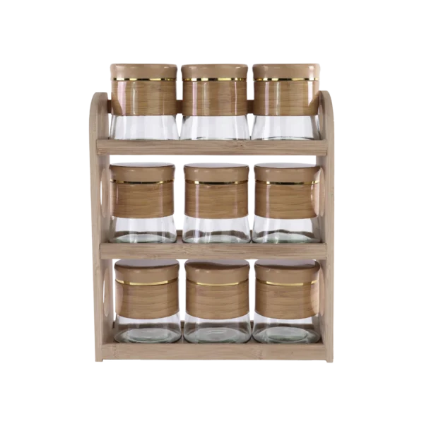 Momaz 9pcs Spice Jars Set With Stand