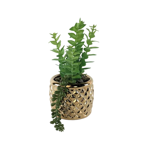 Necklace Vine Plant With Porcelain Golden Vase