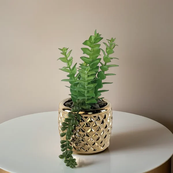 Necklace Vine Plant With Porcelain Golden Vase1