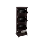 Panda Plast 3 Tier Rolling Dark Brown Storage Basket Organizer