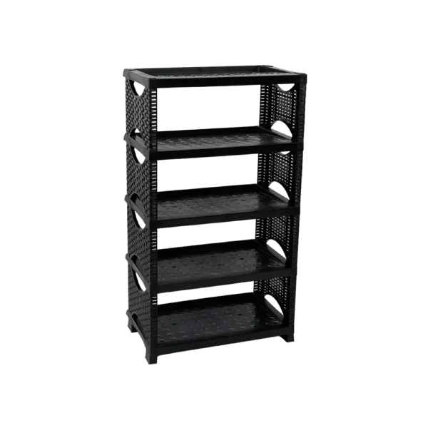 Plastic 5 Tier Black Shoes Stand