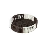 Straw 22cm Brown & White Basket