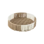 Straw 27cm Beige & White Basket