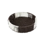Straw 27cm Brown & White Basket