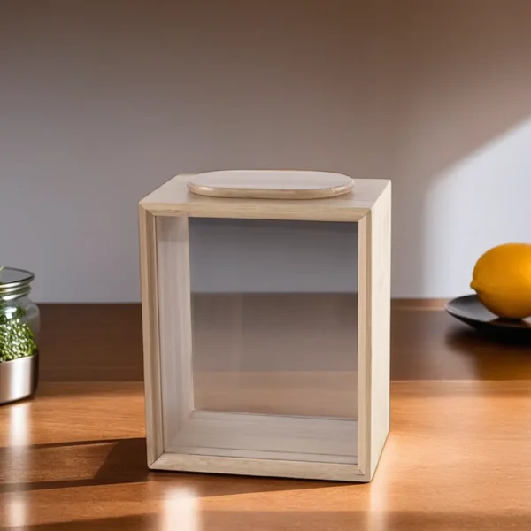 Wooden 10x18cm Storage Jar1