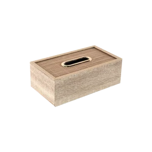 Wooden 22x12x7.5cm Beige Tissue Box