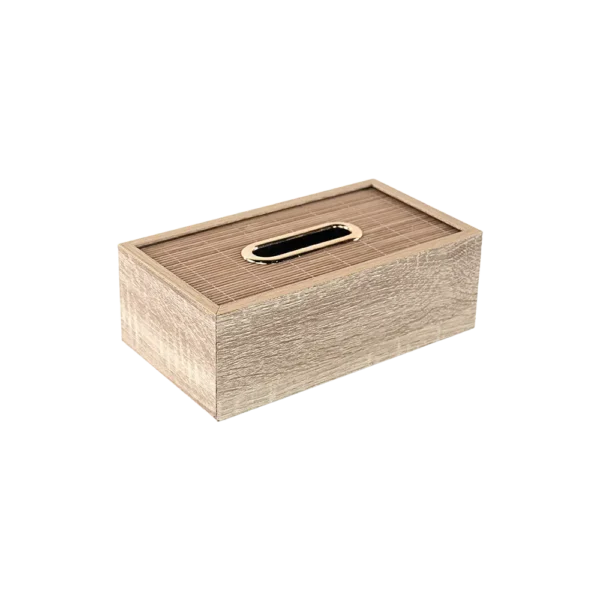 Wooden 22x12x7.5cm Beige Tissue Box