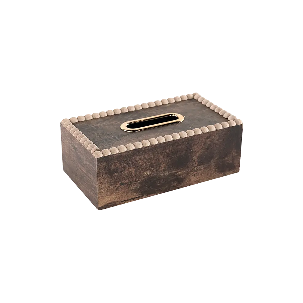 Wooden 22x12x7.5cm Brown Tissue Box