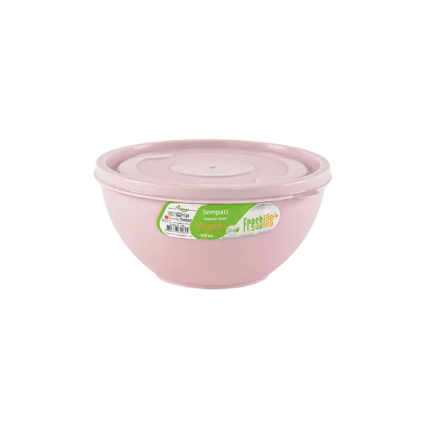 Freshlife 500ml pink sempathy bowl with lid