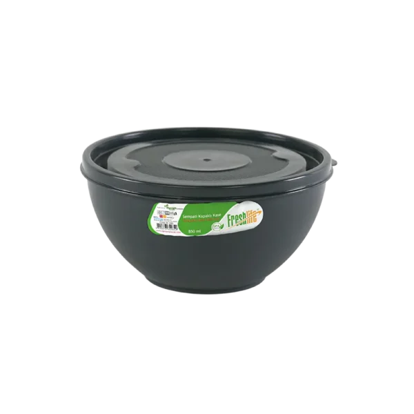 Freshlife 850ml black sempathy bowl with lid