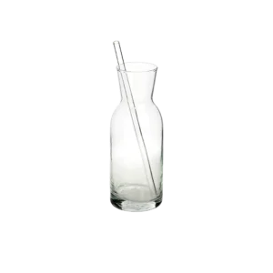 Glass 350ml transparent cup with straw