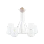 Glass bottle with 6pcs cups set