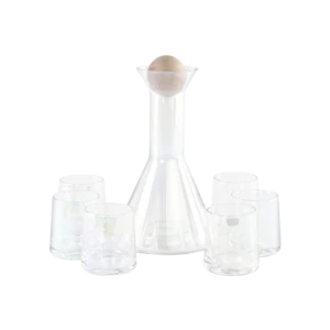 Glass bottle with 6pcs cups set