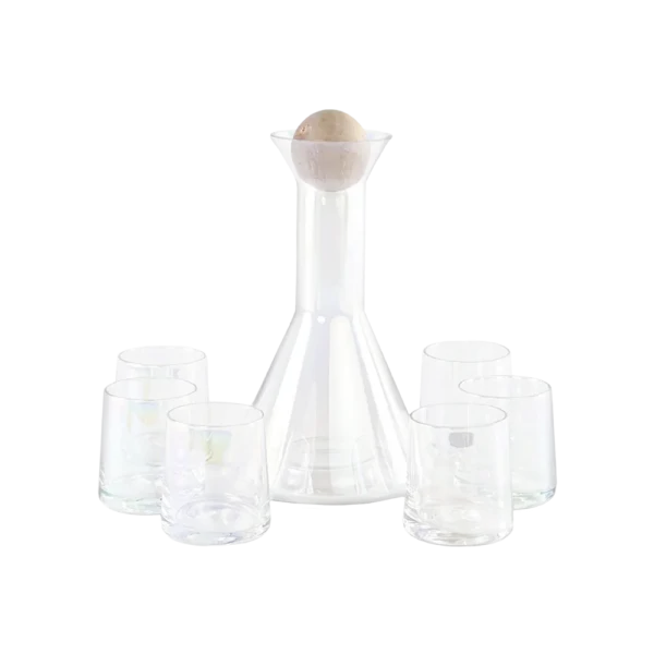 Glass bottle with 6pcs cups set