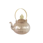 Glass gold tea pot with stand2