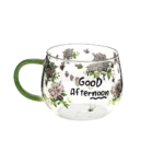 Glass good afternoon design mug