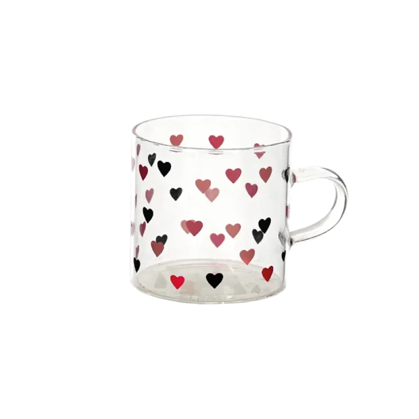 Glass hearts design small coffee cup