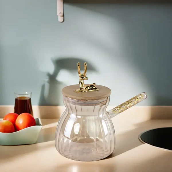 Glass medium coffee pot with gold accents1