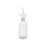 Glass ribbed design oil bottle