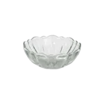 Glass ribbed design round serving bowl