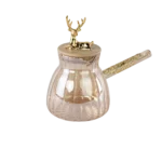 Glass small coffee pot with gold accents