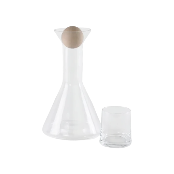 Glass transparent bottle with 6pcs cups set2