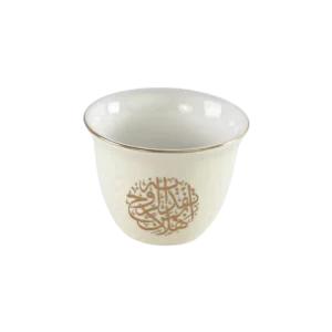 Momaz 12pcs beige arabic font design coffee cups set