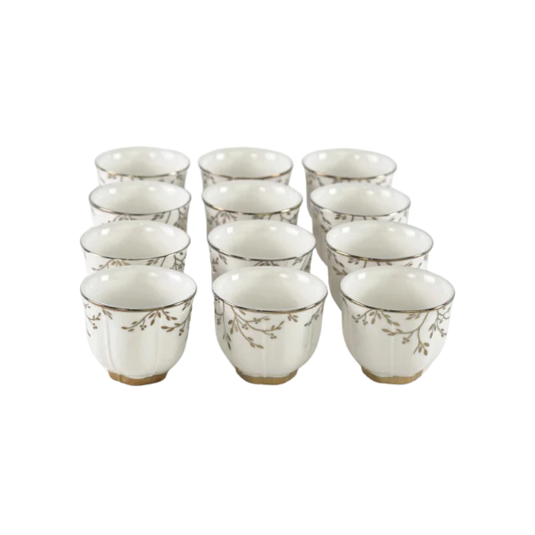 Momaz 12pcs white & gold coffee cups set1