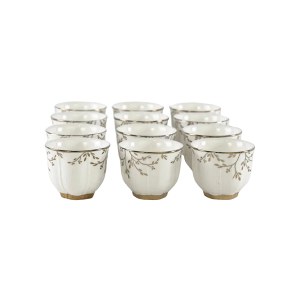 Momaz 12pcs white & gold coffee cups set3