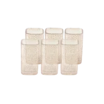 Momaz 6pcs squared patterend golden beige juice cups set2