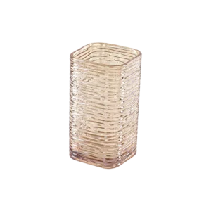 Momaz 6pcs squared ribbed golden beige juice cups set