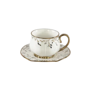 Momaz 6pcs white & gold coffee cups set