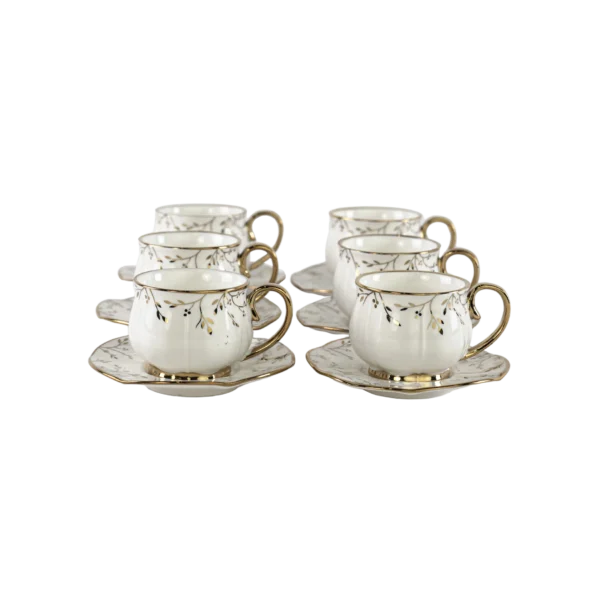 Momaz 6pcs white & gold coffee cups set2