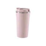 Stainless 400ml pink mug with automatic stirring