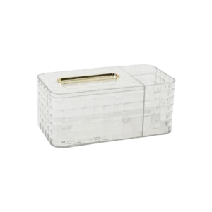 Transparent 23.5x12x10cm patterned tissue box