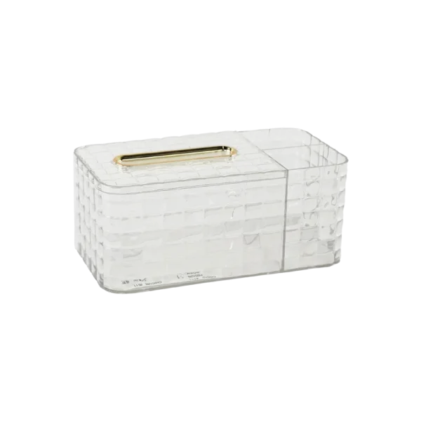 Transparent 23.5x12x10cm patterned tissue box