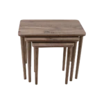 Turkish wooden 3pcs rectangular brown tables set