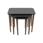Turkish wooden 3pcs rectangular dark grey tables set