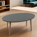 Turkish wooden 90x50x40cm oval dark grey table1
