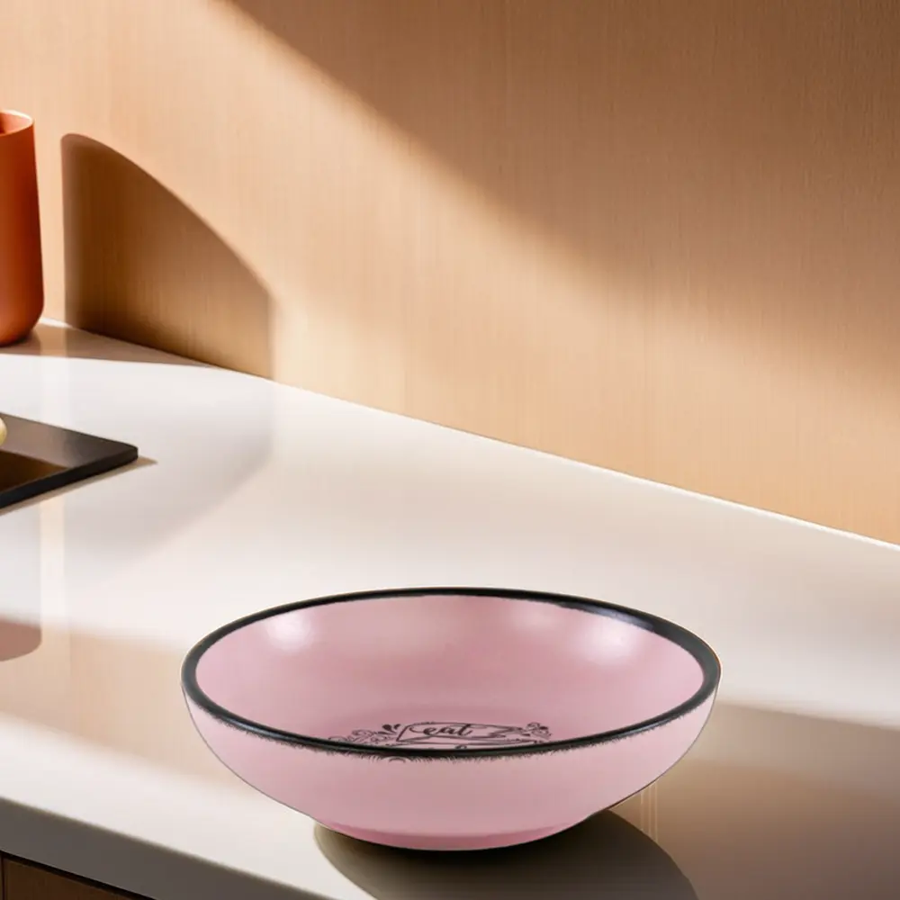 Ceramic 13cm pink bowl1