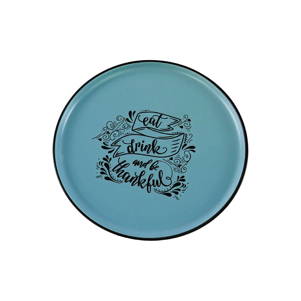Ceramic 22cm blue dinner plate