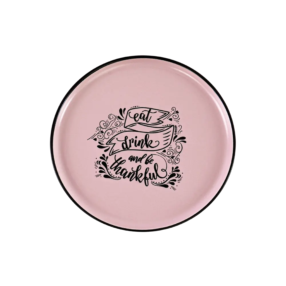 Ceramic 22cm pink dinner plate