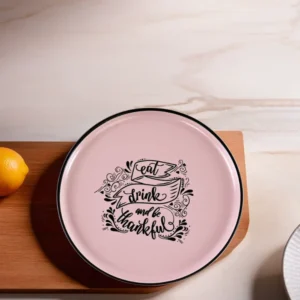 Ceramic 22cm pink dinner plate1