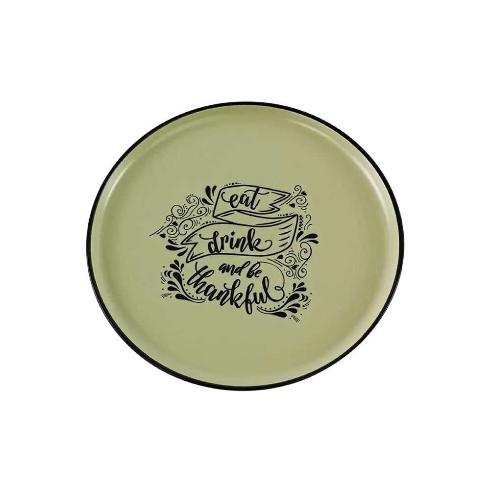 Ceramic 22cm pistage dinner plate